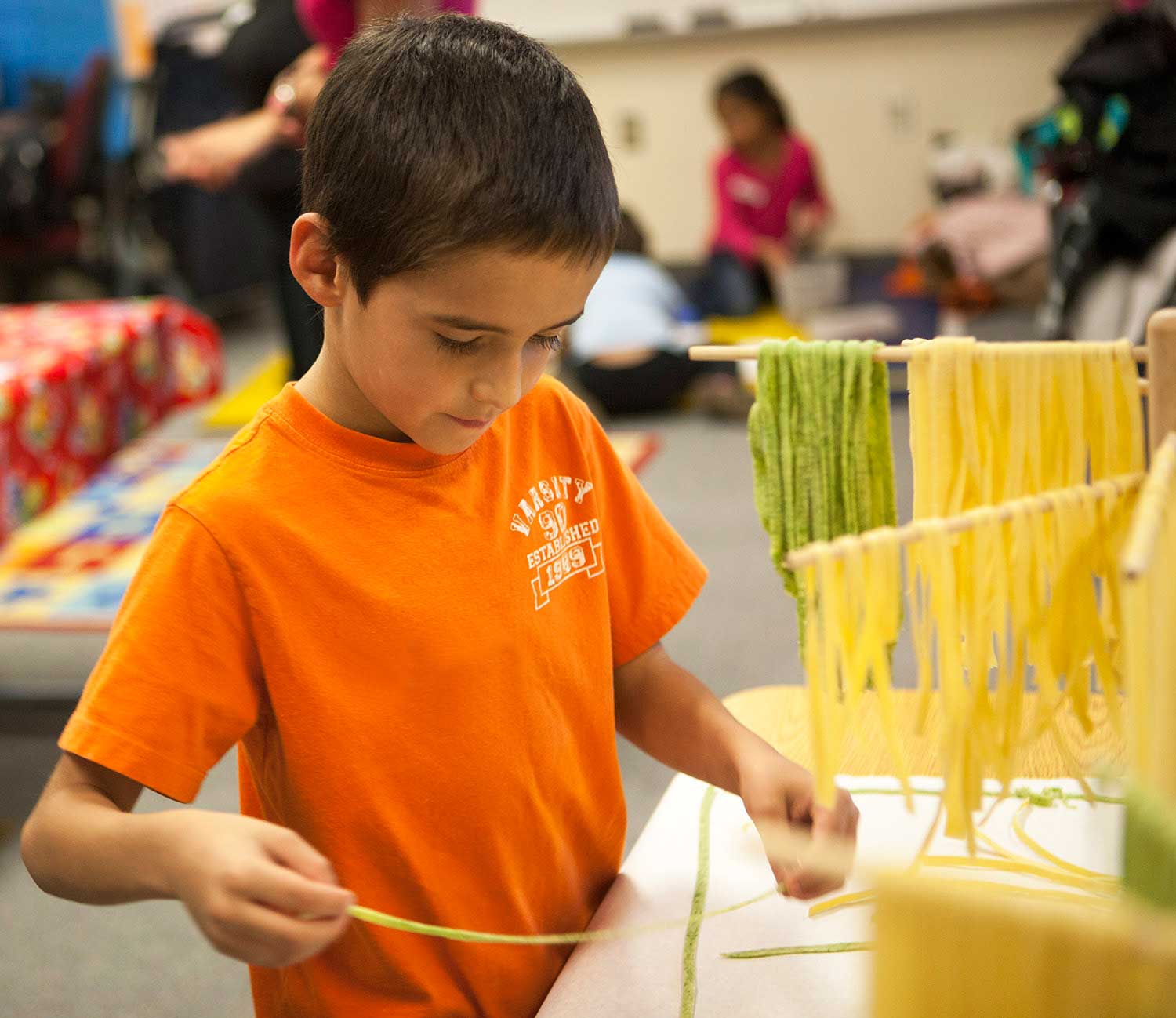 Fresh Green and White Fettuccine - Cooking with Kids